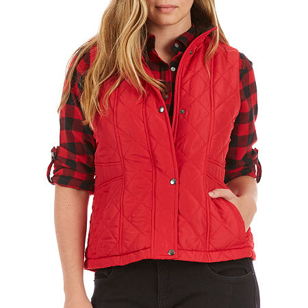 Women's Smith's American Quilted Vest with Velour Lining - Red - M - NWT