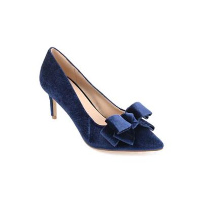 Women's Journee Collection Crystol Velvet Stiletto Pumps - Navy - 6.5 - NIB