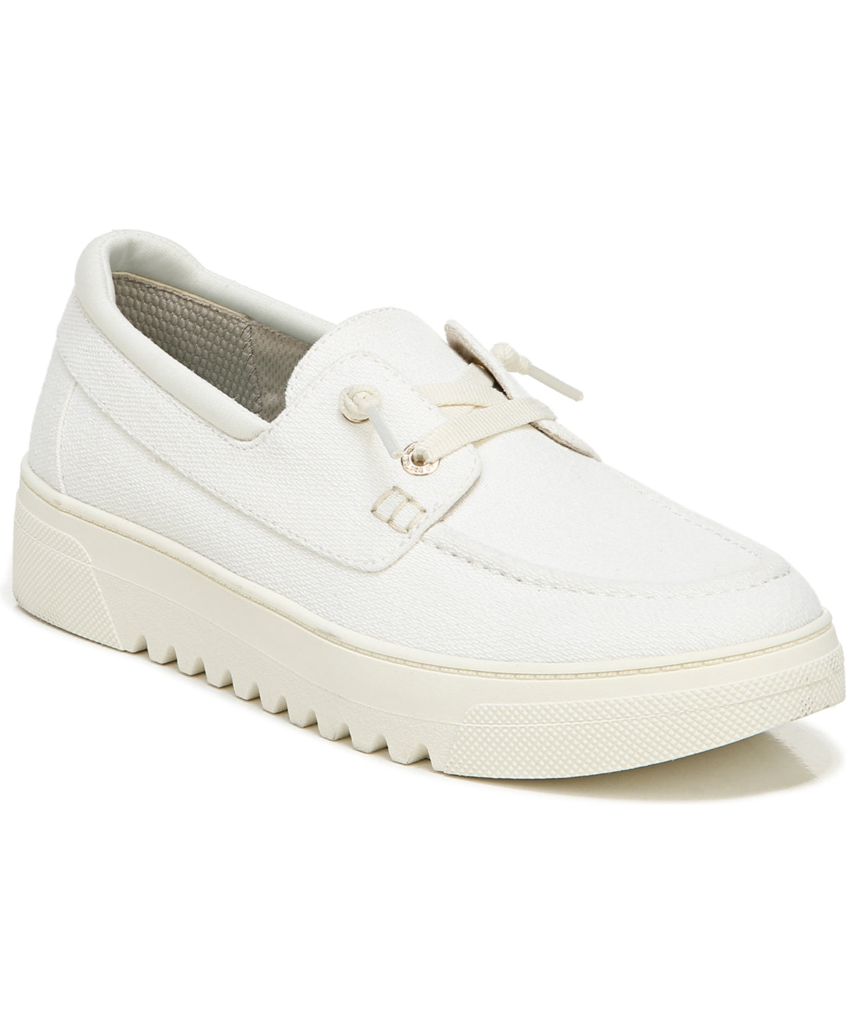 Women's Dr. Scholls Get Onboard Oxford Boat Shoes - White Canvas - 8 - NIB