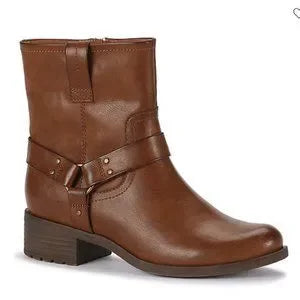 Women's Frye & CO. Elodie Stacked Heel Motorcycle Boot - Brushed Brown - 9.5W