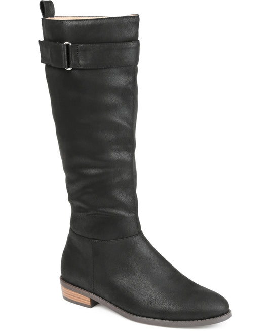 Women's Journee Collection Lelanni Stacked Heel Riding Boots - Black - 7.5 XWC