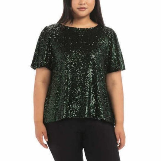 Women's Hilary Radley Sequin Top - Forest Green - XS - NWT