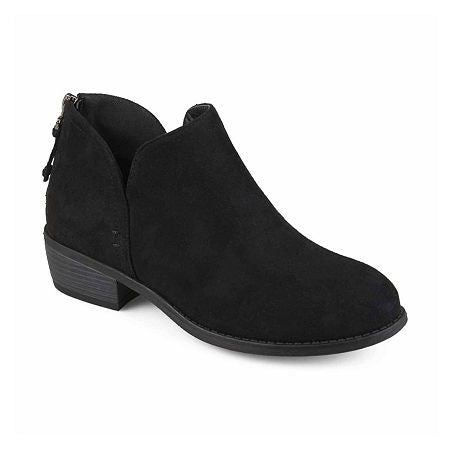 Women's Journee Collection Livvy Faux Suede Stacked Heel Booties - Black - 12