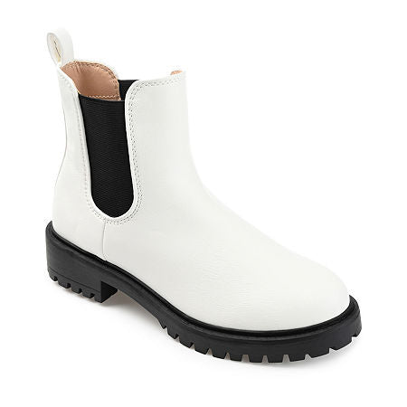 Women's Journee Collection Kenova Block Heel Booties - White - 5.5W - NWOB