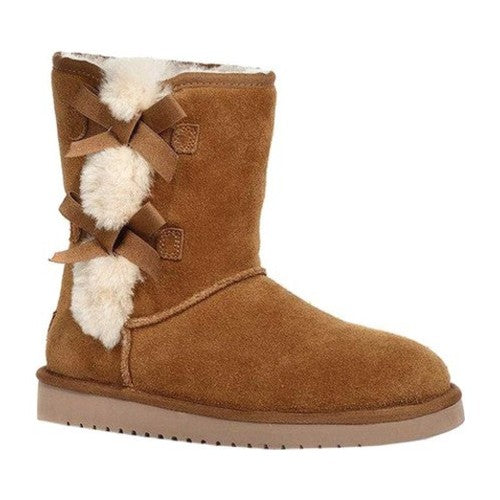 Women's Koolaburra by UGG Victoria Short Winter Boots - Chestnut - 5 - NWOB
