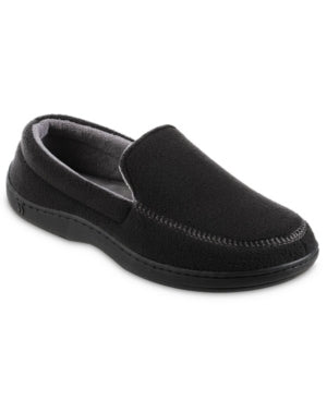 Isotoner Mens Moccasin Slippers, XX-large, Black