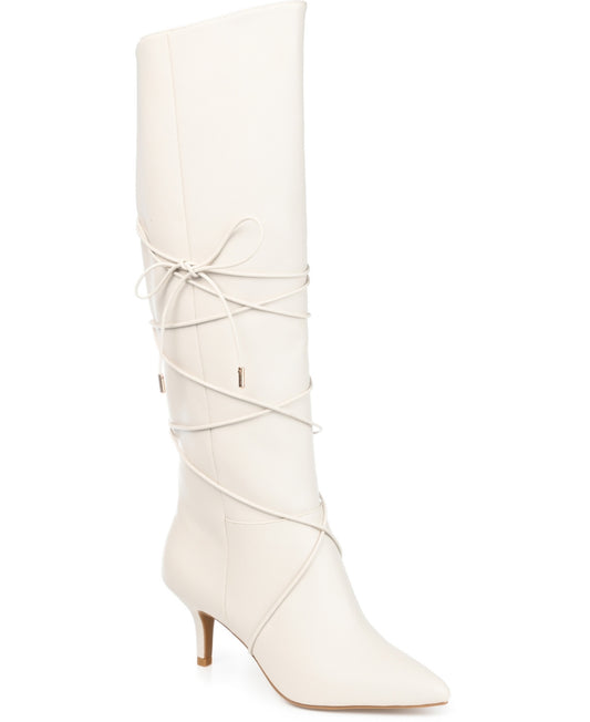 Women's Journee Collection Kaavia Stiletto Heel Riding Boots - Bone - 8.5 - NIB