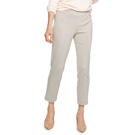 Women's Croft & Barrow Midrise Pull-on Ankle Pants - Beige Houndstooth - XL - NWT