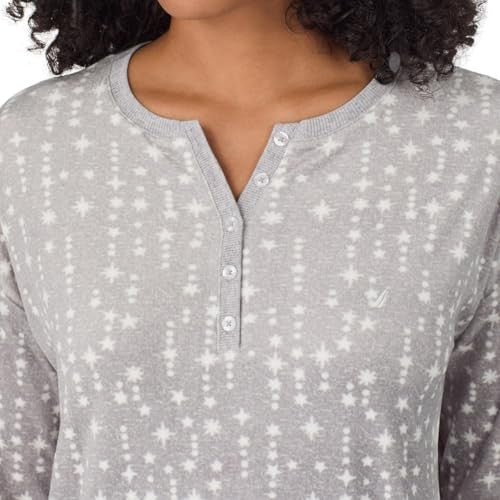 Women's Nautica 2Pc Fleece Sleepwear Set - Grey Stars - Medium - NWT