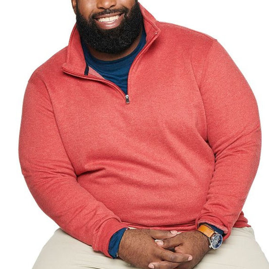 Men's Croft & Barrow Big & Tall Fleece 1/4 Zip Pullover - Maroon Shade - LT - NWT