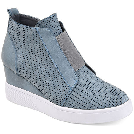 Women's Journee Collection Clara Wedge Sneakers - Grey - 5.5 - NIB