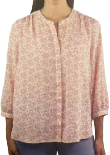Women's Jachs NY Girlfriend 3/4 Sleeve Blouse - Pink Floral - M - NWT