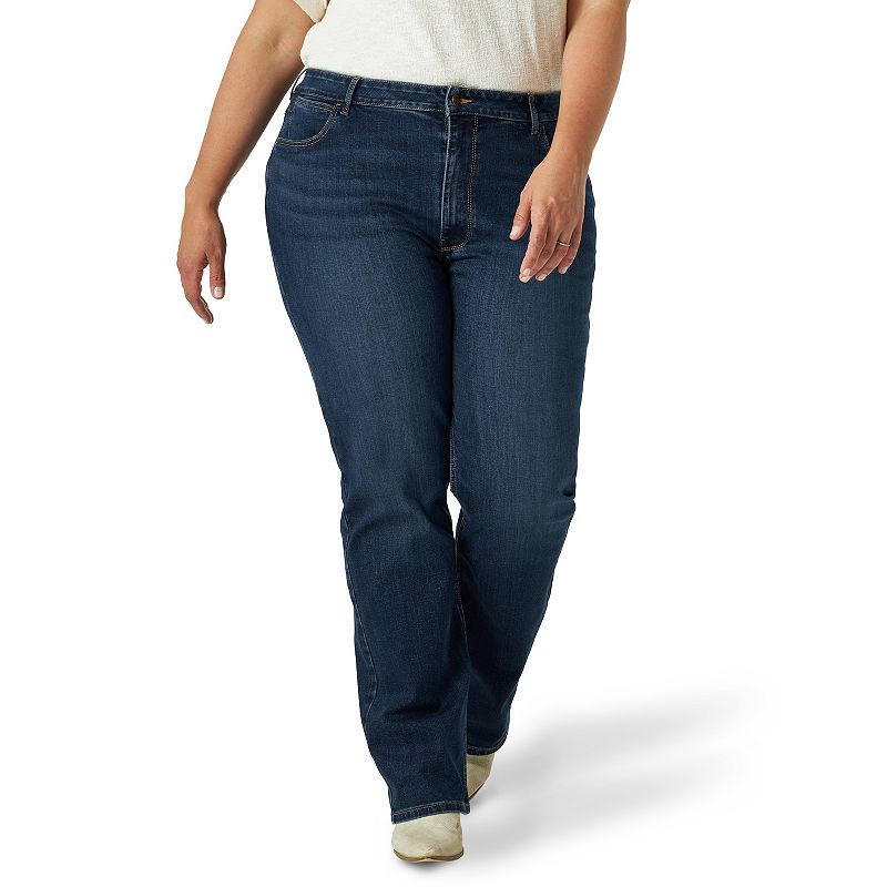 Wrangler Plus Size High Rise Straight Leg Jeans