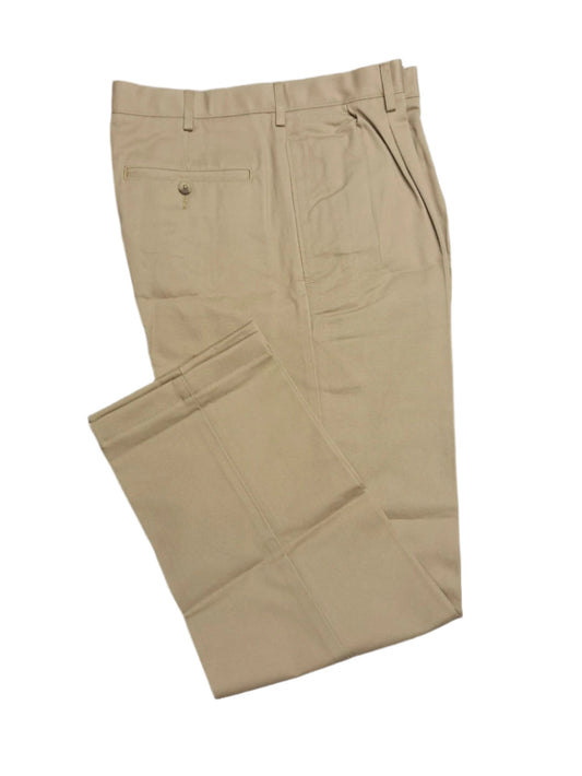 Men's Lands' End Traditional Fit Pleated No Iron Chino Pants 37x28 NWOT