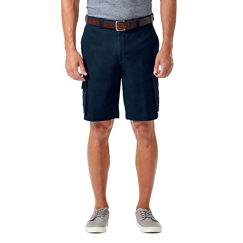 Men's Haggar Flat Front 10" Cargo Shorts - Navy - 32 - NWT