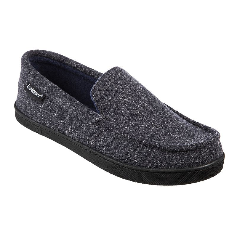 isotoner Preston Heather Knit Men's Moccasin Slippers Size: Medium