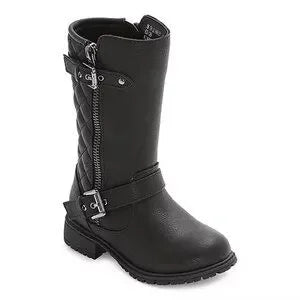 Big Girl's Thereabouts Hailey Stacked Heel Riding Boots - Black - 6 - NWOB