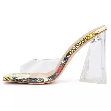 Women's New York & Company Heather Heeled Sandals - Multi - 11 - NIB