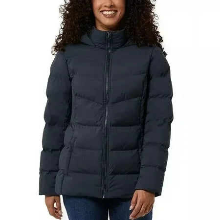 Women's 32Degrees Quilted Midweight Winter Hooded Tech Jacket - Blue - M - NWT