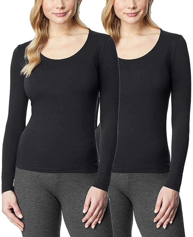 32 Degrees Women's 2 Pack Light Thermal Scoop Neck Base Layer Top XL NWT