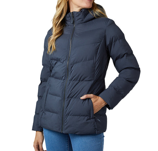 32 Degrees Women's Hooded Quilted Jacket L Blue NWT