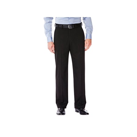 Men Premium Stretch Classic Fit Flat Front Suit Pants-36-Black-NWOT