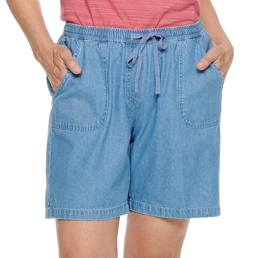 Croft and Barrow Mid Rise Shorts-Chambray-New with Tags