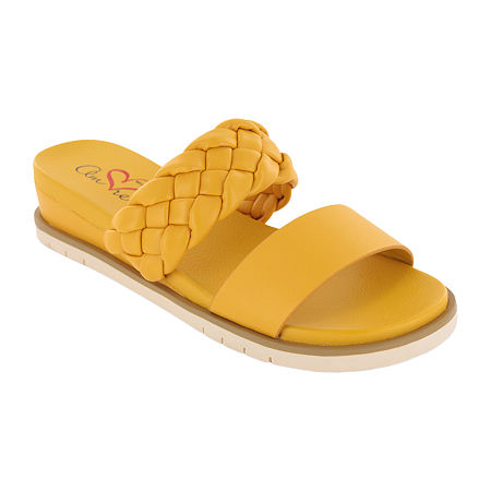 Women's Mia Amore Edith Braided Strap Slide Sandals - Yellow - 11 - NIB