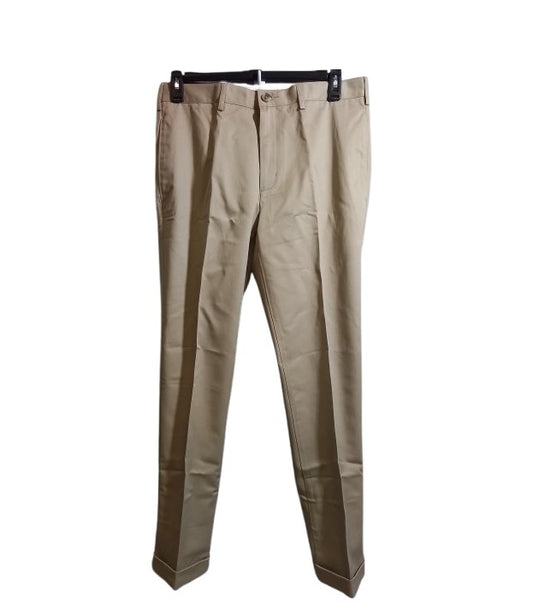 Lands' End Men's No Iron Tailored Fit Plain Front Chino Pants 33x31 NWOT