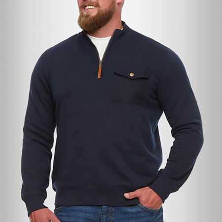 Men's Frye & Co Big & Tall Mock Neck 1/4 Zip Pullover - Night Sky - XLT - NWT