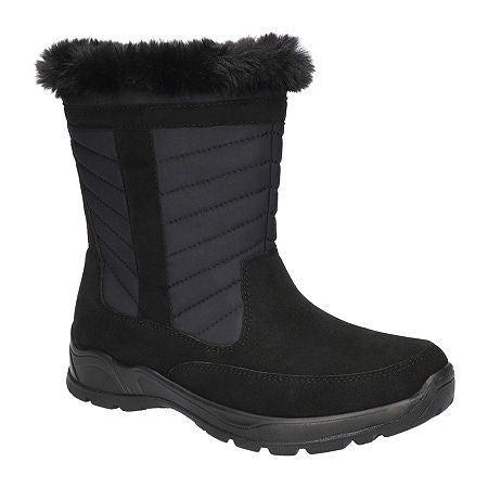 Women's Easy Street Frazer Faux Fur Lined Winter Boots - Black - 8 - NIB
