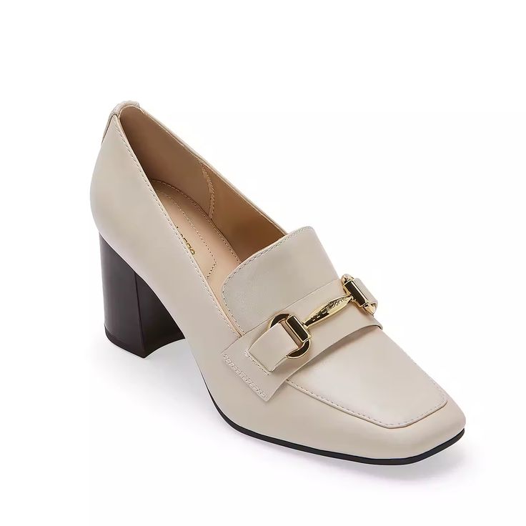 Women's Liz Claiborne Morris Block Heel Loafers - Cream - 9W - NIB
