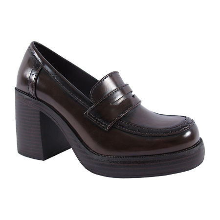 Women's Pop Wilder Platform Penny Loafers - Brown - 7 - NWOB