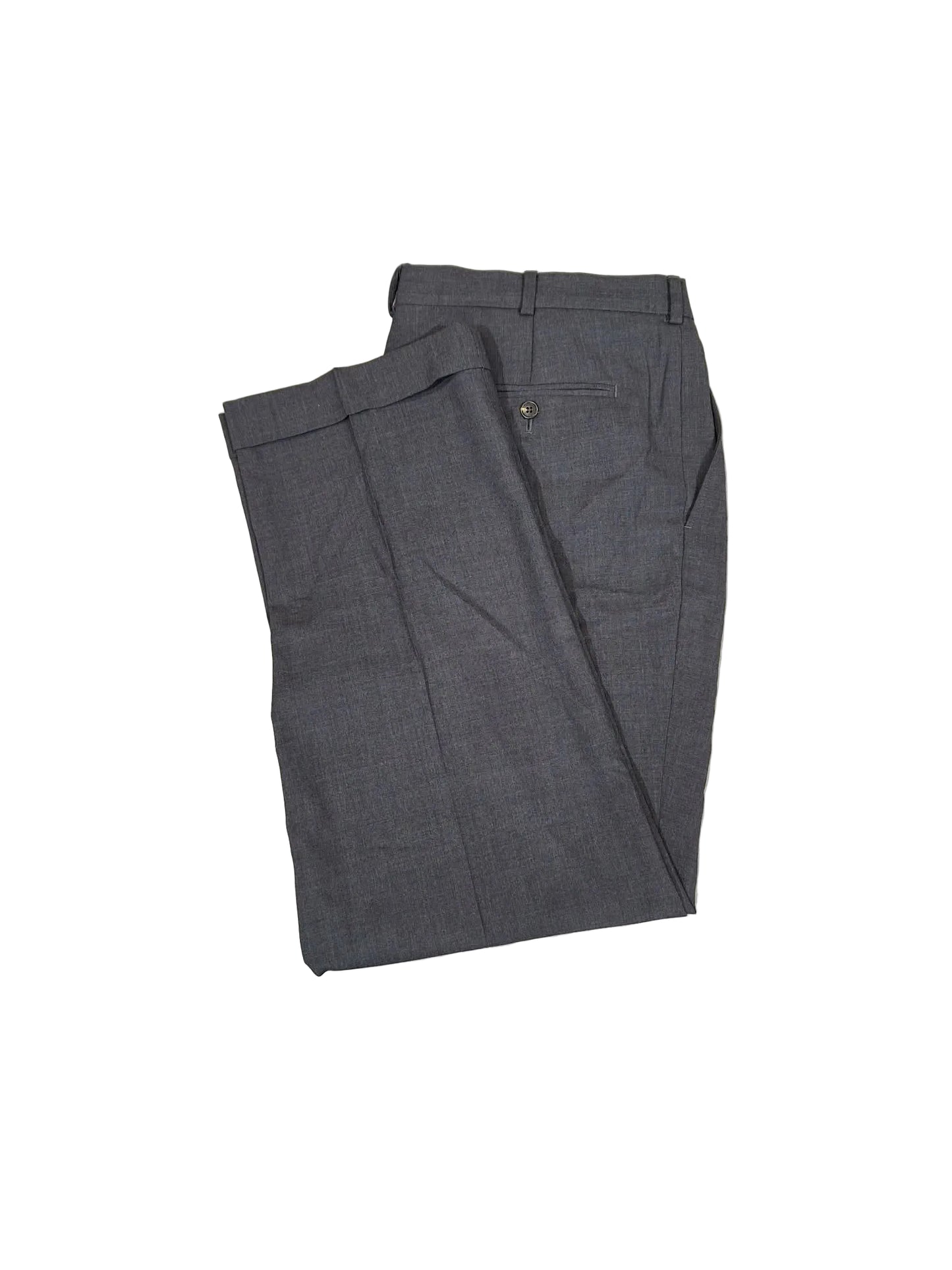 Lands' End Men's Relaxed Fit Pleated Twill Pants 34x30 Charcoal NWOT