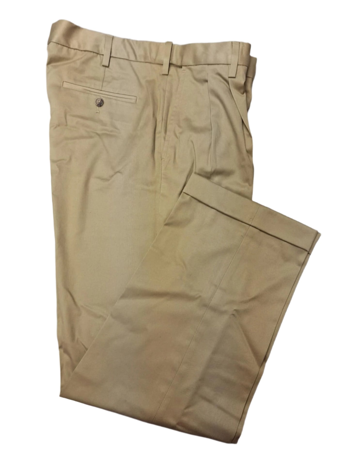 Lands' End Men's Comfort Waist Pleated Front No Iron Twill Pants 36x29 NWOT