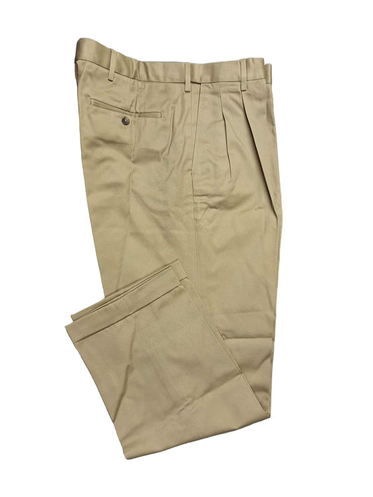 Lands' End Men's Comfort Waist Pleated Front No Iron Twill Pants 30 inseam NWOT