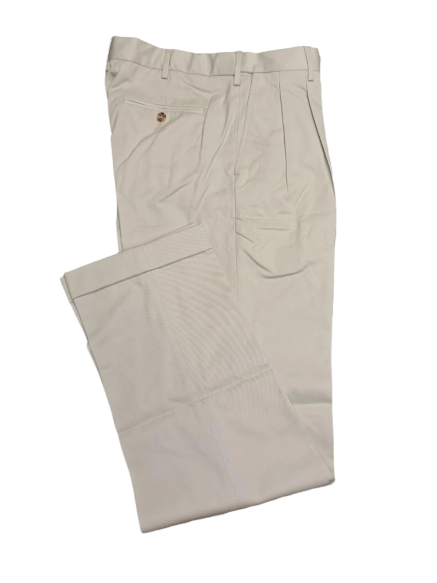 Lands' End Men's Comfort Waist Pleated Front No Iron Twill Pants 32x33 NWOT