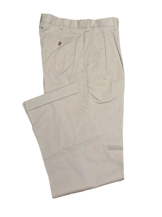 Lands' End Men's Comfort Waist Pleated Front No Iron Twill Pants 40x29 NWOT