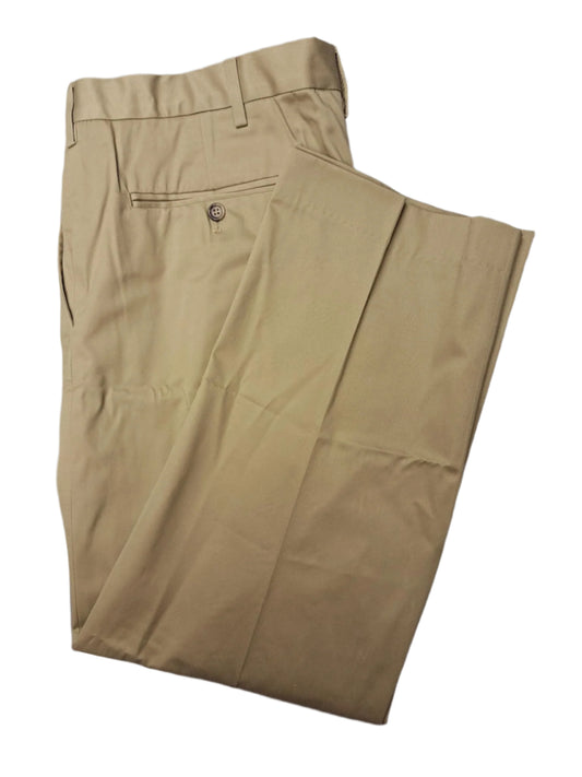 Lands' End Men's No Iron Tailored Fit Pleated Front Twill Pants 37x27 NWOT