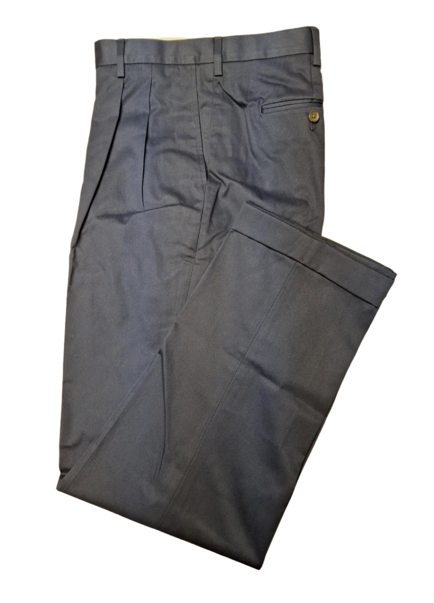 Lands' End Men's No Iron Tailored Fit Pleated Front Twill Pants 40x33 NWOT