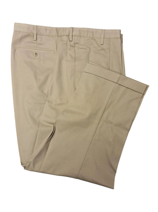 Lands' End Men's No Iron Traditional Fit Pleated Front Chino Pants 46x28 NWOT