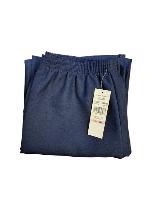 Alfred Dunner Women's Classic Pull On Pants 10 Petite Navy NWT