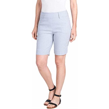 Hilary Radley Women's Midweight Bermuda Pull-On Short-L-Blue-NWT