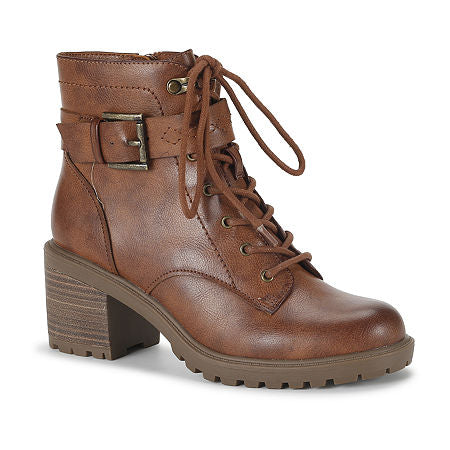 Women's Frye & Co Axel Stacked Heel Lace Up Boots - Brown - 9W - NIB