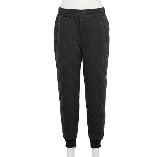 Women's FLX High-Rise Relaxed Fit  Insulated Quilted Joggers - Mineral Black - M - NWT