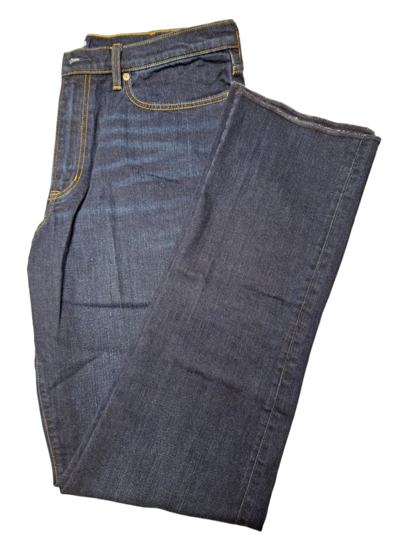 Lands' End Men's Traditional Fit Stretch Denim Jeans 37 UNHEMMED NWOT