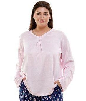 Plus Size Croft & Barrow Whisperluxe Long Sleeve Pajama Top