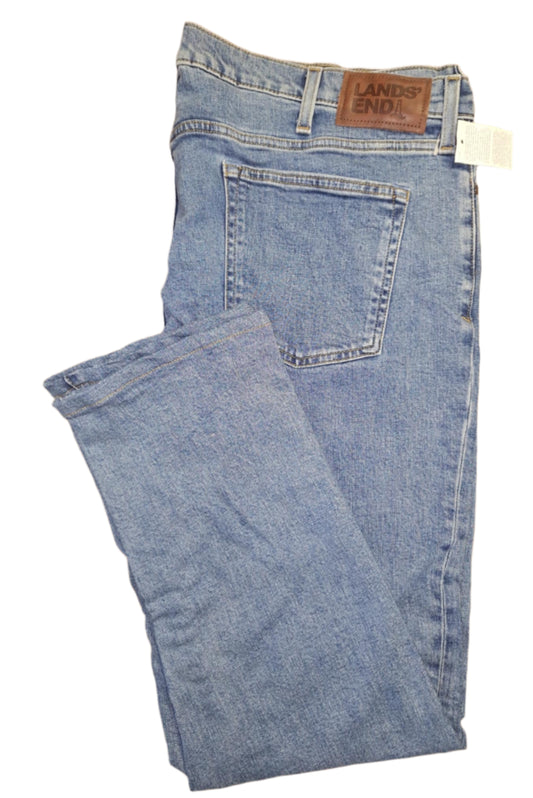 Lands' End Men's Straight Fit Denim Jeans 42x32 NWOT