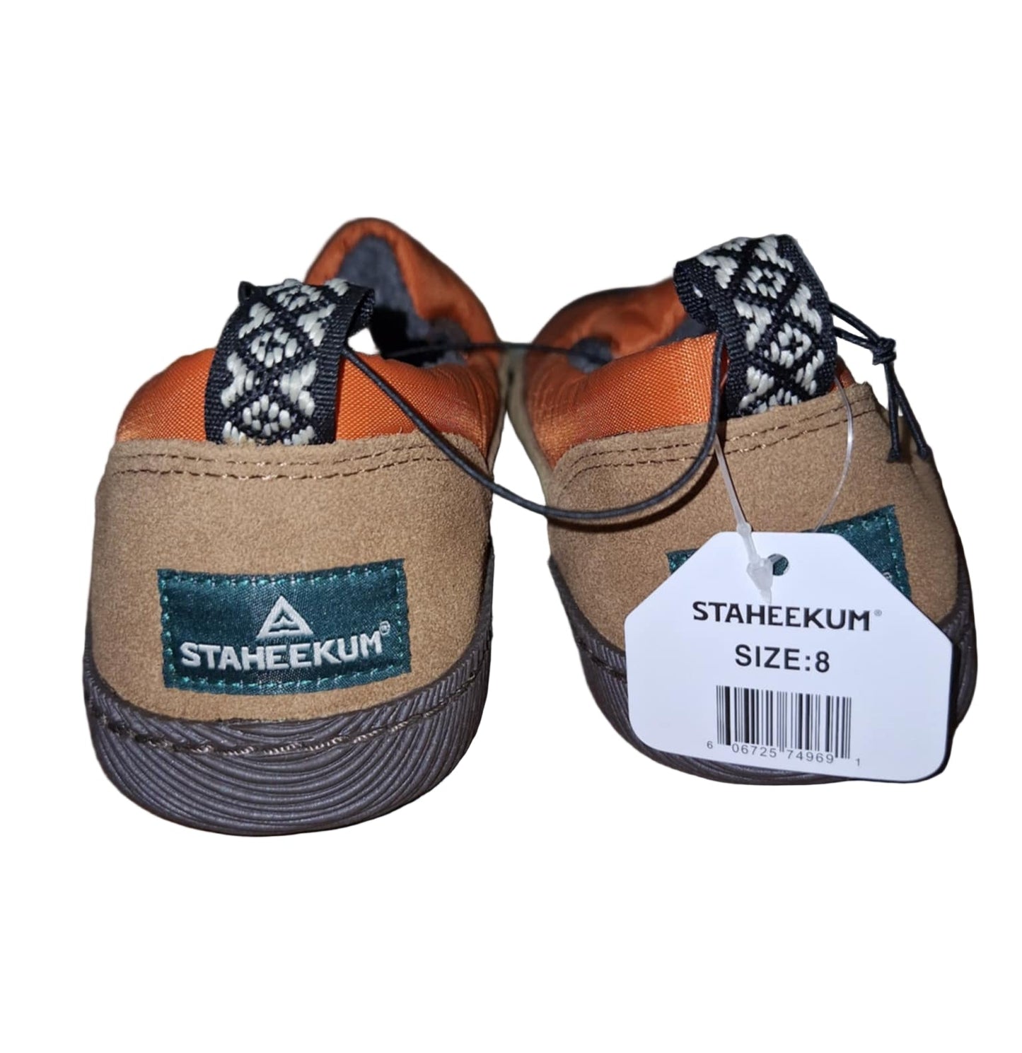 Staheekum Men's Puffed Slip On Shoes 8 Orange