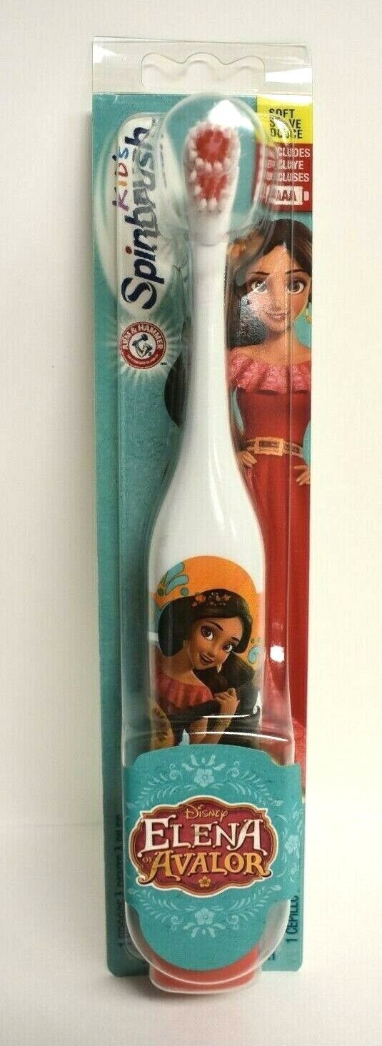 Elena of Avalor Kids Arm & Hammer Spinbrush Soft Toothbrush- New Sealed Package